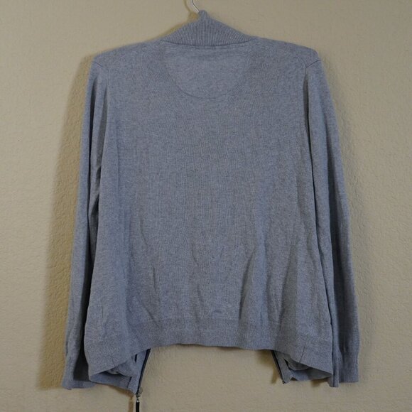 Esprit Men's Cotton Cashmere Full Zip Heather Grey Jacket S Stripe Contrast - Picture 7 of 10